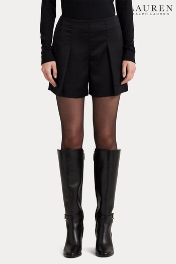 Lauren Ralph Lauren Natural Pleated Satin Crepe Shorts (836896) | £149