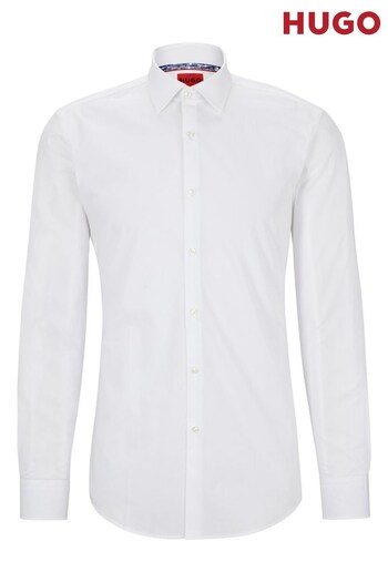 HUGO White Slim Fit Long Sleeve Shirt (837152) | £79