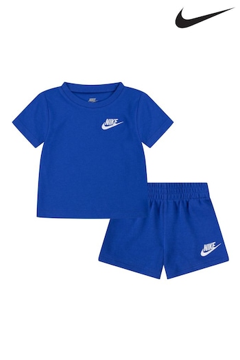 Nike Blue Infant Small Logo Top and Shorts Set (837195) | £25