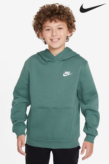 Nike UK10 Mid Green Club Fleece Overhead Hoodie (837231) | £40