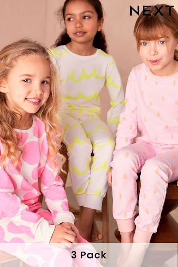 Fluro Pink/Yellow Stampy Pyjamas 3 Pack (9mths-16yrs) (837845) | £27 - £38