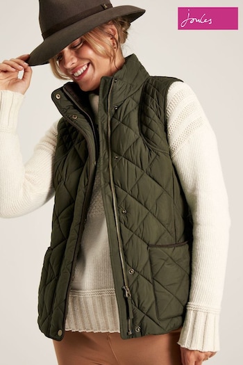 Joules Thornley Green Showerproof Diamond Quilted Gilet (837850) | £79.95