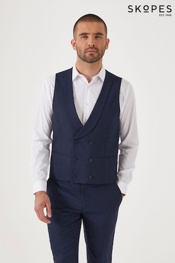 Skopes Harcourt Navy Blue Double Breasted Suit Waistcoat (837980) | £49
