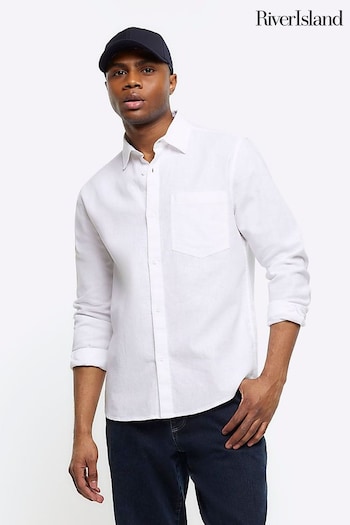 River Island White Linen Shirt (837996) | £35