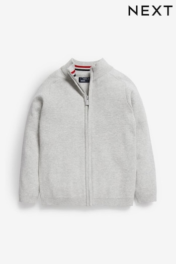 Grey Zip Through Knitted Cardigan (3-16yrs) (838129) | £14 - £19