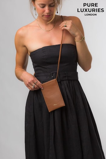 Pure Luxuries London Lana Nappa Leather Cross-Body Phone Bag (838130) | £29
