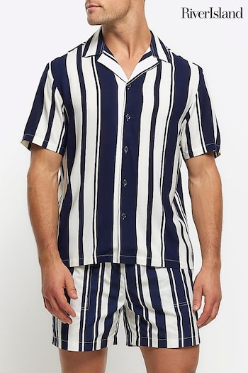 River Island Blue Beach Stripe Shirt (838255) | £30
