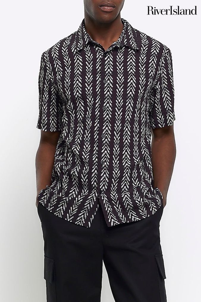 River island mens short sleeve shirts sale