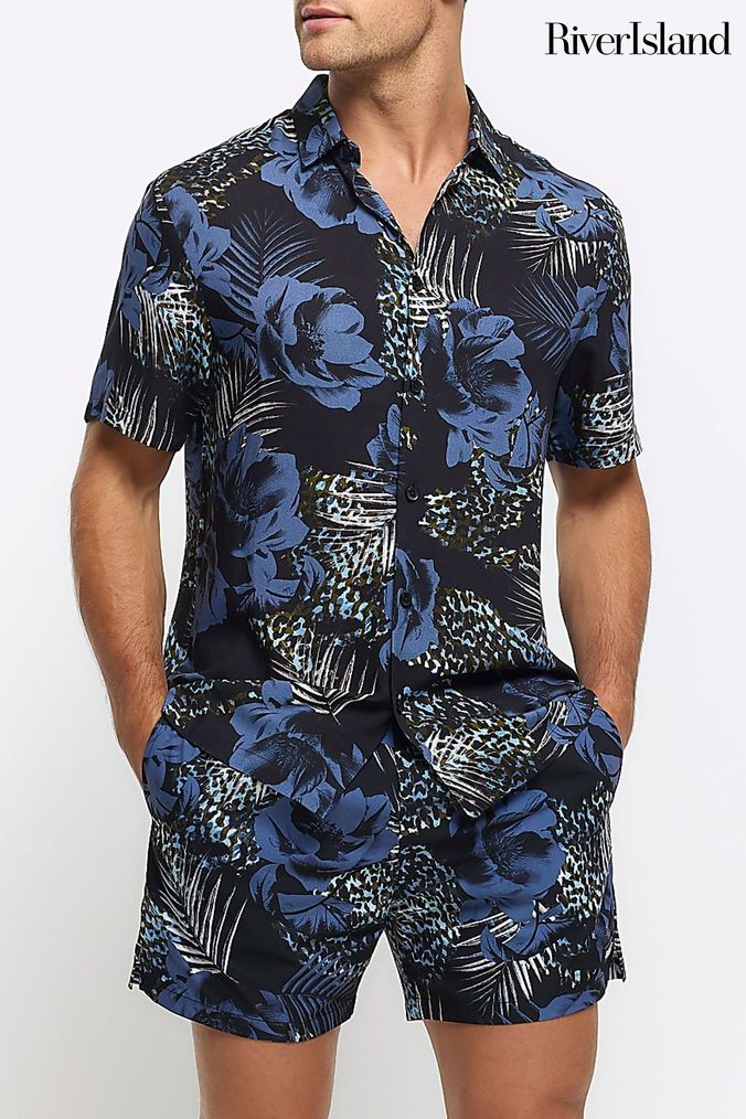 River island mens short sleeve shirts top