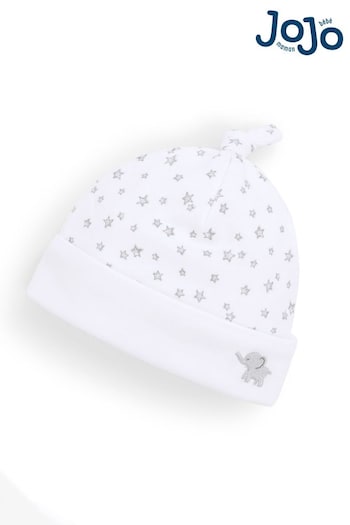 JoJo Maman Bébé White Elephant Star Baby Hat (8386B6) | £5
