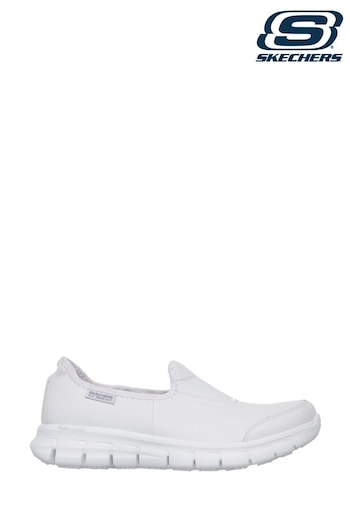 Skechers White Sure Track Slip Resistant Slip-On Work Shoes (838885) | £72