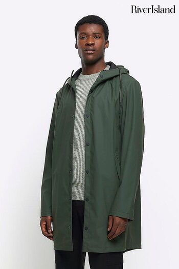 River Island Green Long Raincoat (839145) | £65