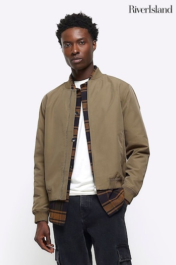 River Island Brown Cotton Bomber Jacket (839156) | £50
