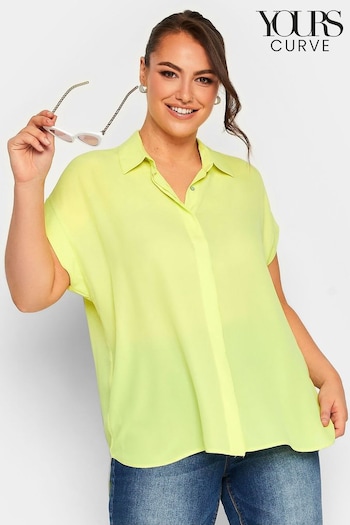 Yours Curve Green Button Through Shirt (839226) | £25