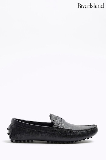 River Island Black Leather Driver Shoes (839238) | £50