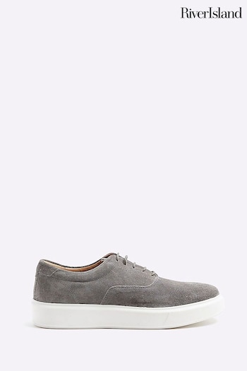 River Island Grey Cupsole Laceup Runner Trainers (839396) | £45