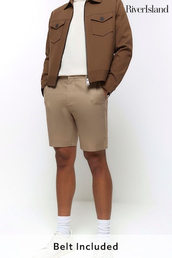 River Island Brown Non Belted Chinos Shorts (839448) | £30