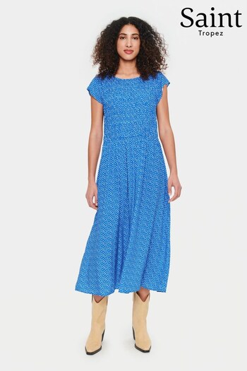 Saint Tropez Blue Gisla Short Sleeve Maxi Dress (839556) | £70