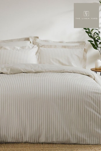 The Linen Yard Natural Hebden Striped Duvet Cover and Pillowcase Set (839886) | £24 - £44