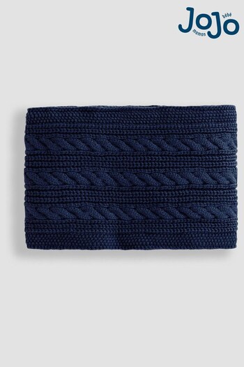 JoJo Maman Bébé Navy Kids' Cable Knit Neck Cosy Scarf (8399N6) | £14