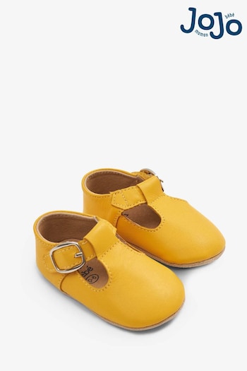 JoJo Maman Bébé Mustard Classic Leather Pre-Walker Shoes (83G442) | £19.50