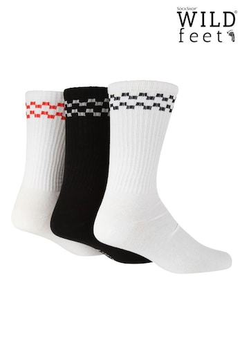Wild Feet White Fashion Sporty Crew Socks (840000) | £14