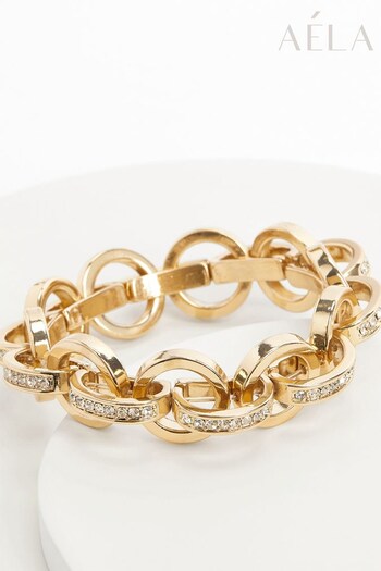 Aela Gold Tone Crystal Stretch Bracelet (840157) | £16.50
