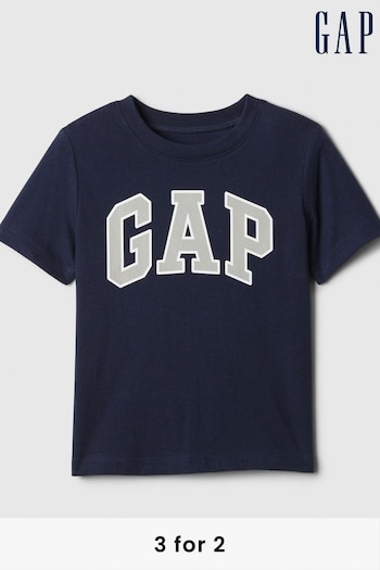 Gap Blue Cotton Logo Short Sleeve Crew Neck FF-logo T-Shirt (840204) | £8