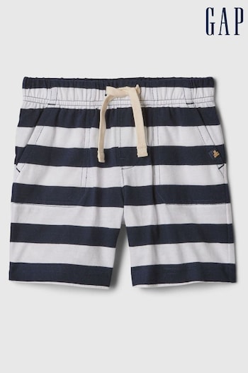 Gap Navy & White Pull On rounded Shorts (Newborn-5yrs) (840297) | £8