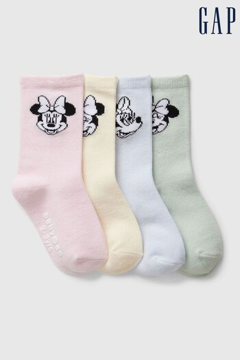 Gap Pink Disney Minnie Mouse Crew Socks 4-Pack (840351) | £10