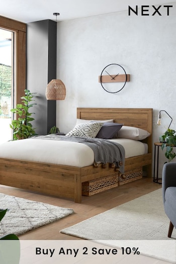 Oak Effect Bronx Wooden Bed Frame (840501) | £399 - £650