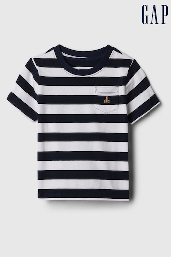 Gap Navy/Blue Mix and Match Brannan Bear Stripe T-Shirt (Newborn-5yrs) (840507) | £8