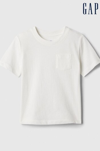 Gap White Crew Neck Pocket Short Sleeve T-Shirt (Newborn-5yrs) (840587) | £6