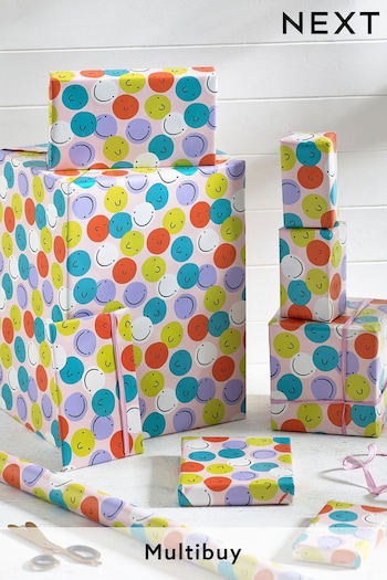 Multi Smiley Faces 10 Metre Wrapping Paper (840836) | £5.50
