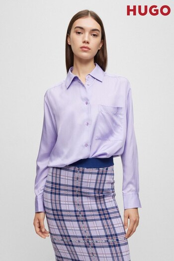 HUGO Purple Relaxed Fit Blouse (840890) | £179