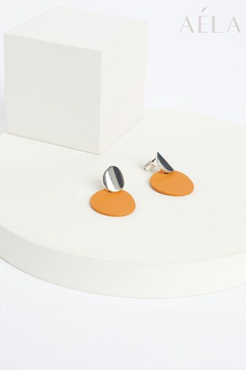 Aela Ochre Yellow Mini Powdercoat Earrings (840997) | £9