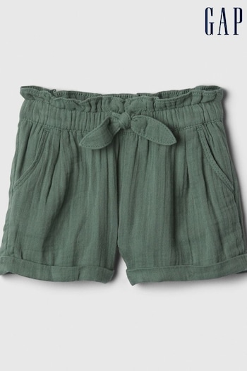 Gap Green Crinkle Cotton Bow Pull On Short (841037) | £12