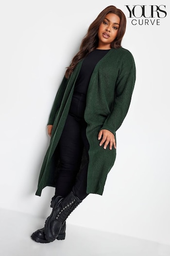 Yours Curve Green Essential Longline Cardigan (841962) | £32