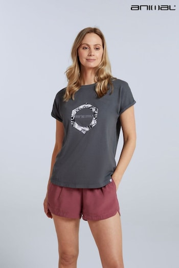 Animal Womens Grey Holly Organic Printed T-Shirt (842337) | £25