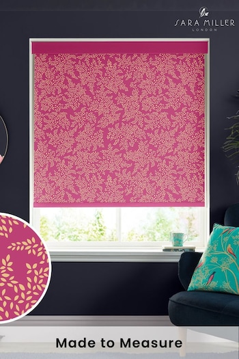 Sara Miller Fuchsia Pink Little Leaves Made to Measure Roller Blinds (842340) | £58