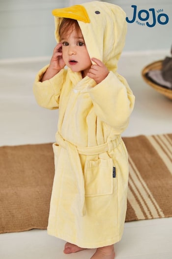 JoJo Maman Bébé Yellow Kids' Duck Cotton Towelling Robe (8423Y8) | £27.50