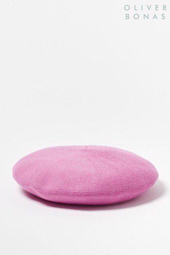 Oliver Bonas Pink Premium Beret Hat (842400) | £24
