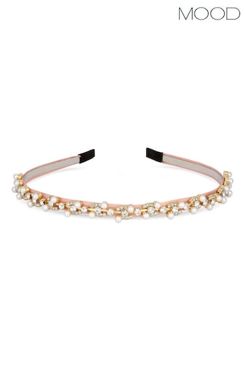 Mood Pink Crystal And Pearl Pretty Headband (842779) | £17