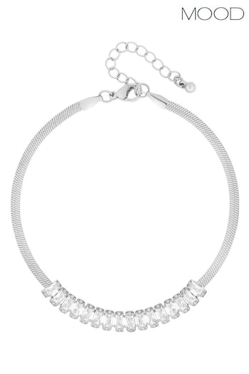 Mood Silver Tone Crystal Baguette Chain Bracelet (842911) | £18