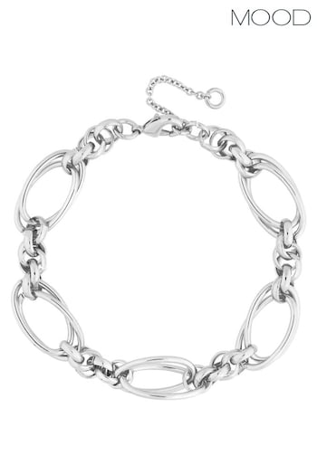 Mood Silver Tone Polished Knot Chain T-Bar Bracelet (842976) | £17