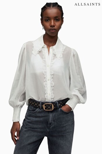 AllSaints Celia White Shirt (843217) | £139