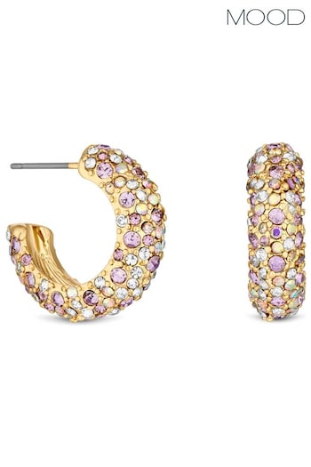 Mood Gold Tone Ombre Crystal Hoop Earrings (843271) | £17