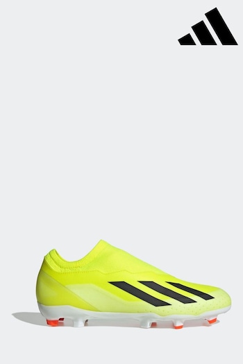 adidas Yellow X Crazyfast League Laceless Firm Ground Boots Nub (843324) | £85