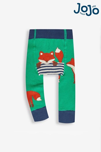 JoJo Maman Bébé Green Fox Knitted Leggings (843378) | £12.50