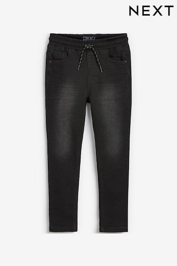 Pull-On Waist Black Skinny Fit Jersey Stretch Jeans With Adjustable Waist (3-16yrs) (843409) | £14 - £19